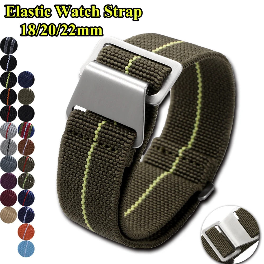 Canvas Strap Watch - Эластичный ремешок для часов 18 мм,
